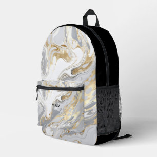 Sac À Dos Imprimé Monogramme personnalisé Marbre Moderne