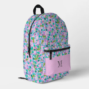 Sac À Dos Imprimé Monogramme personnalisé Motif de grenouilles roses