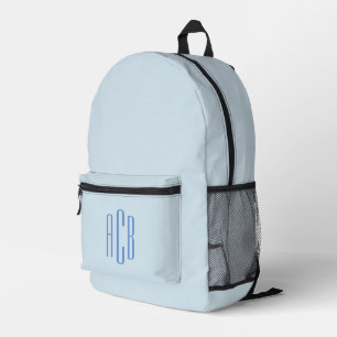 Sac À Dos Imprimé Monogramme simple bleu à trois lettres