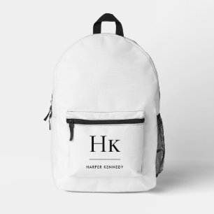 Sac À Dos Imprimé Monogramme Simple Moderne Minimaliste Chic Monogra