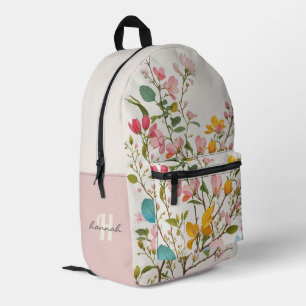 Sac À Dos Imprimé Monogramme végétal Vintage personnalisé