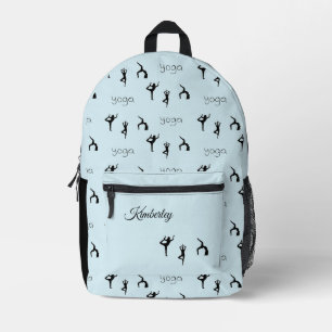Sac À Dos Imprimé Monogramme yoga pose motif bleu