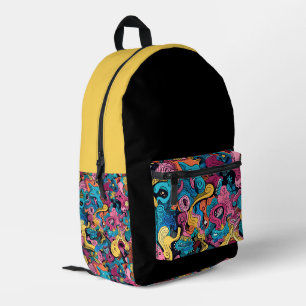 Sac À Dos Imprimé Monster Mash noir et or