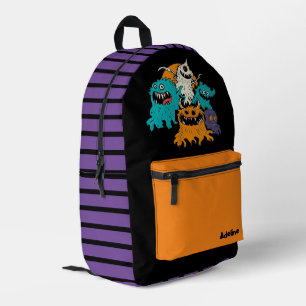 Sac À Dos Imprimé Monstre d'Halloween mignon/lunatique