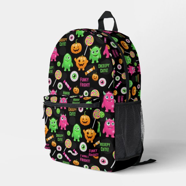 Sac À Dos Imprimé Monstres "Déplaisants mignons" et Halloween amusan (Coin arrière droit)