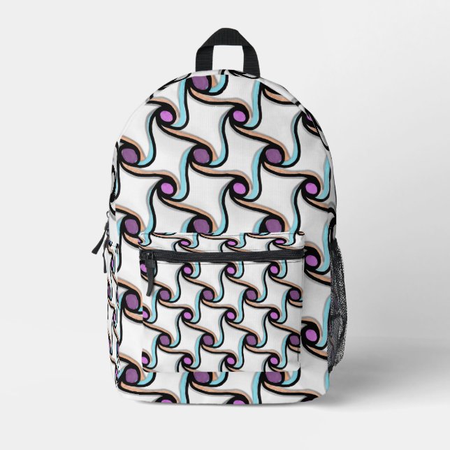 Sac À Dos Imprimé Motif 3D Waves (Recto)