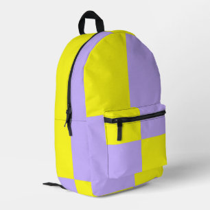 Sac À Dos Imprimé Motif à carreaux jaune et violet