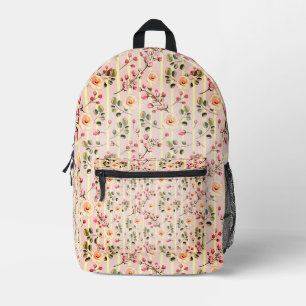 Sac À Dos Imprimé Motif à rayures florales rose pâle