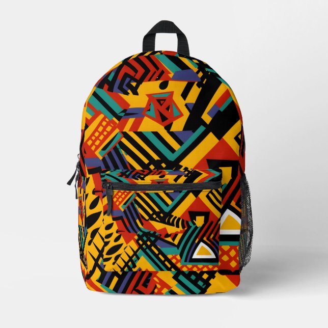 Sac À Dos Imprimé Motif Abstrait africain dynamique (Recto)