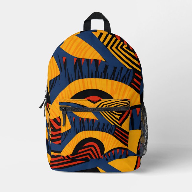 Sac À Dos Imprimé Motif Abstrait africain dynamique (Recto)