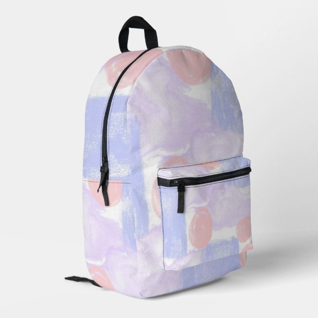 Sac À Dos Imprimé Motif Abstrait bleu rose pourpre (Coin arrière gauche)