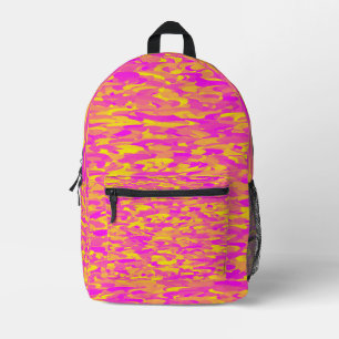 Sac À Dos Imprimé Motif Abstrait rose jaune orange