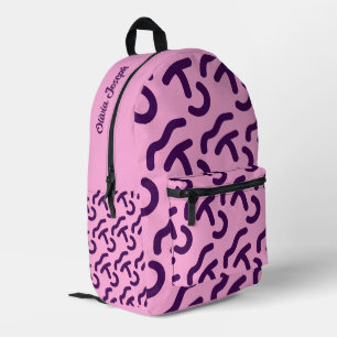 Sac À Dos Imprimé Motif amusant néon foncé/rose personnalisé
