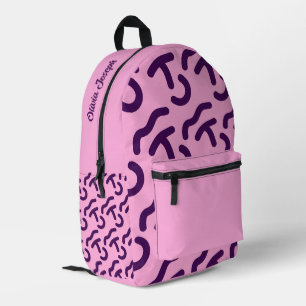 Sac À Dos Imprimé Motif amusant néon rose foncé personnalisé
