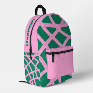 Sac À Dos Imprimé Motif amusant rose/vert personnalisé