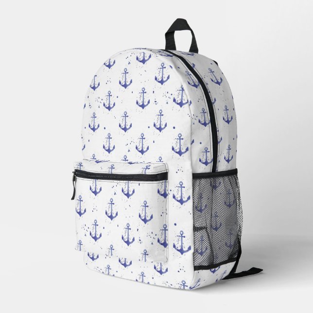 Sac À Dos Imprimé Motif Ancre aquarelle (Coin arrière droit)