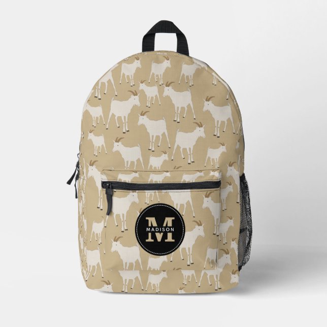 Sac À Dos Imprimé Motif animal de la chèvre Monogramme (Recto)