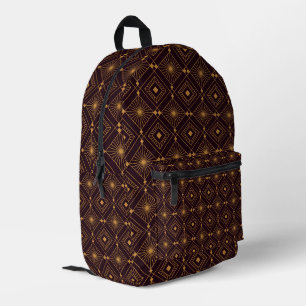 Sac À Dos Imprimé Motif Art Déco avec des formes de diamant géométri