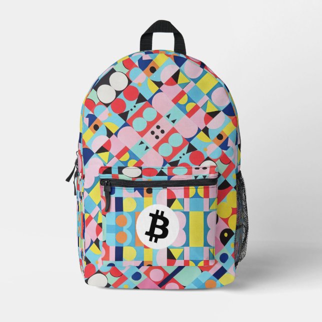 Sac À Dos Imprimé Motif Bitcoin coloré (Recto)