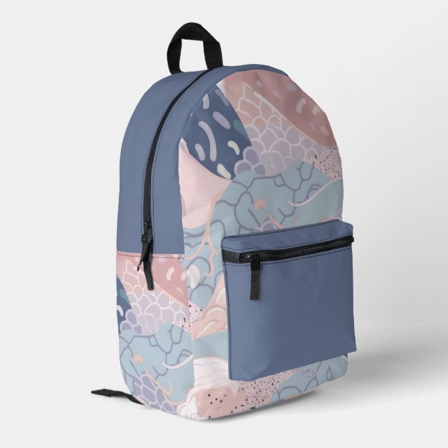 Sac À Dos Imprimé Motif bleu clair pastel violet rose (Coin arrière gauche)