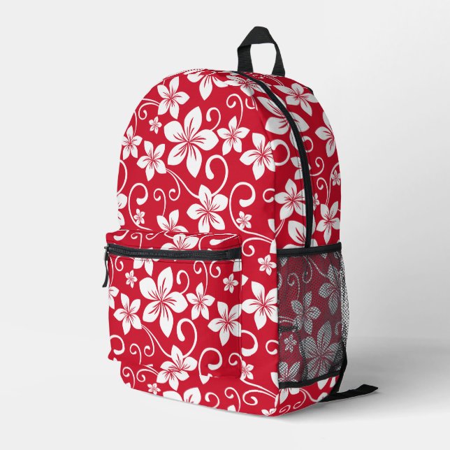 SAC À DOS IMPRIMÉ MOTIF BLUE HAWAII EN ROUGE (Coin arrière droit)