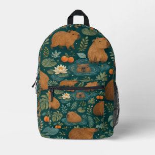 Sac À Dos Imprimé Motif botanique de capybara mignon