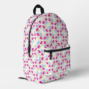 Sac À Dos Imprimé Motif Bouledogue Français Rose Jaune