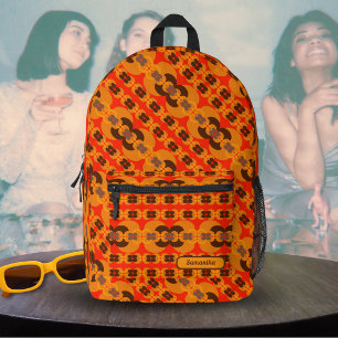 Sac À Dos Imprimé Motif Bulles Rétro Groovy 60's 70's Nom Personnali