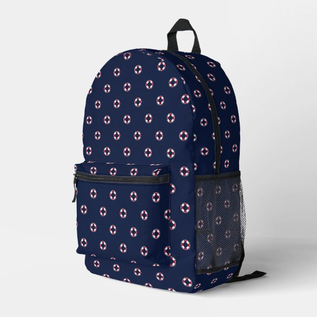 Sac À Dos Imprimé Motif Buoy Rouge Et Blanc (Coin arrière droit)