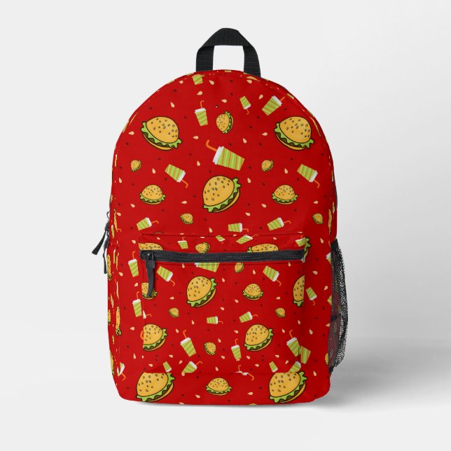 Sac À Dos Imprimé Motif Burgers (Recto)