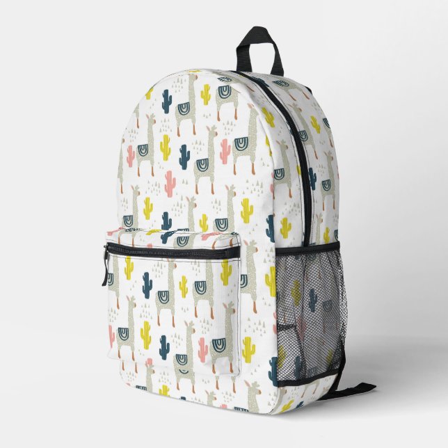 Sac À Dos Imprimé Motif Cactus & Llamas (Coin arrière droit)
