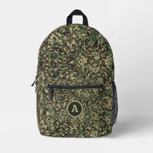 Sac À Dos Imprimé Motif camouflage vert personnalisé tendance Lettre