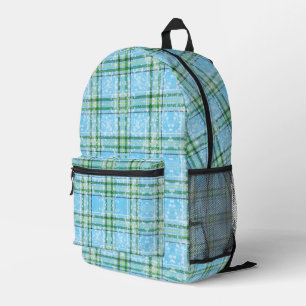 Sac À Dos Imprimé Motif carreau tartan neige hivernale
