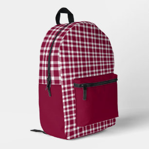 Sac À Dos Imprimé Motif carreaux burgundy blanc
