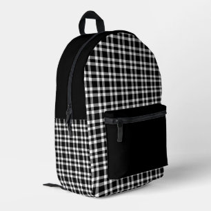 Sac À Dos Imprimé Motif carreaux noir blanc