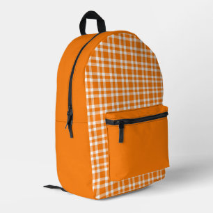 Sac À Dos Imprimé Motif carreaux orange blanc