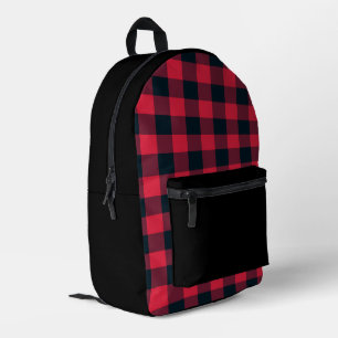 Sac À Dos Imprimé Motif carreaux rouge noir