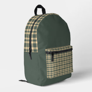 Sac À Dos Imprimé Motif carreaux vert jaune
