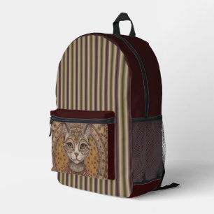 Sac à dos imprimé motif chat et motif vintage anti
