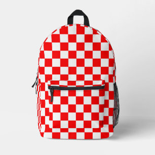 Sac À Dos Imprimé Motif chèque À damiers blanc rouge