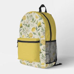 Sac à dos imprimé Motif citrons et fleurs