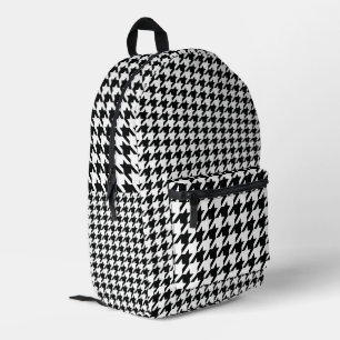 Sac À Dos Imprimé Motif classique en Houndstooth : Noir & Blanc Vint