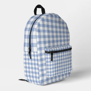 Sac À Dos Imprimé Motif classique En vichy bleu coché