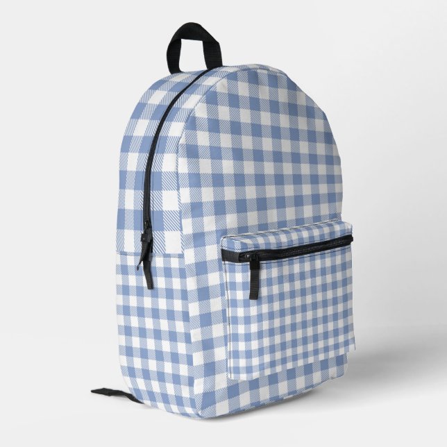 Sac À Dos Imprimé Motif classique En vichy bleu coché (Coin arrière gauche)