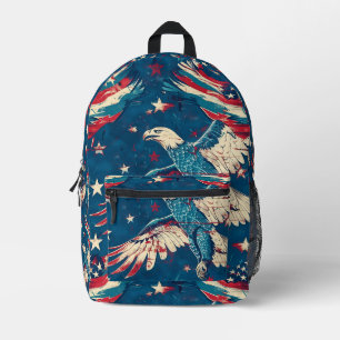 Sac À Dos Imprimé Motif d'aigle bleu carrelé