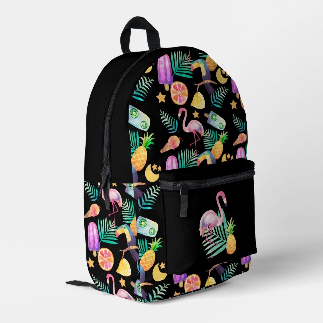 Sac À Dos Imprimé Motif d'ananas aux oiseaux tropicaux (Coin arrière gauche)