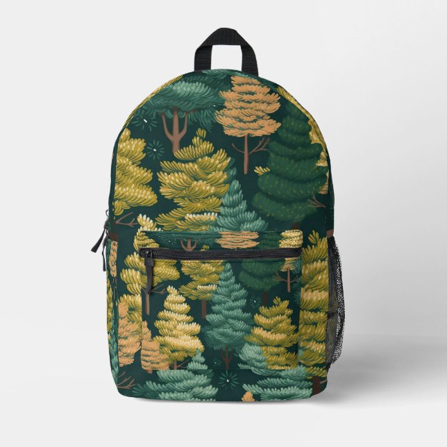 Sac À Dos Imprimé Motif d'arbre de pin à carreaux (Recto)