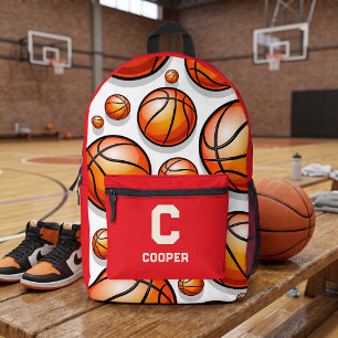 Sac À Dos Imprimé Motif de basket-ball rouge