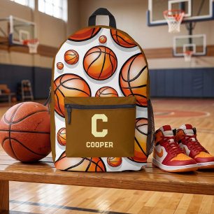 Sac À Dos Imprimé Motif de basketball marron