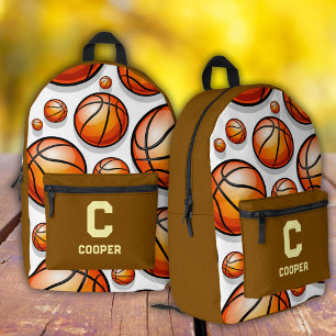 Sac À Dos Imprimé Motif de basketball marron